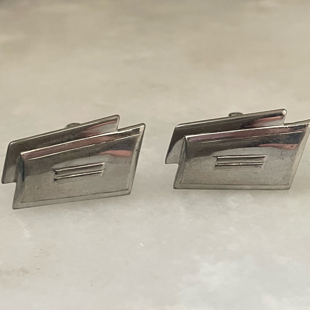 Norton Vintage Cufflinks – Mid-Century Geometric Design